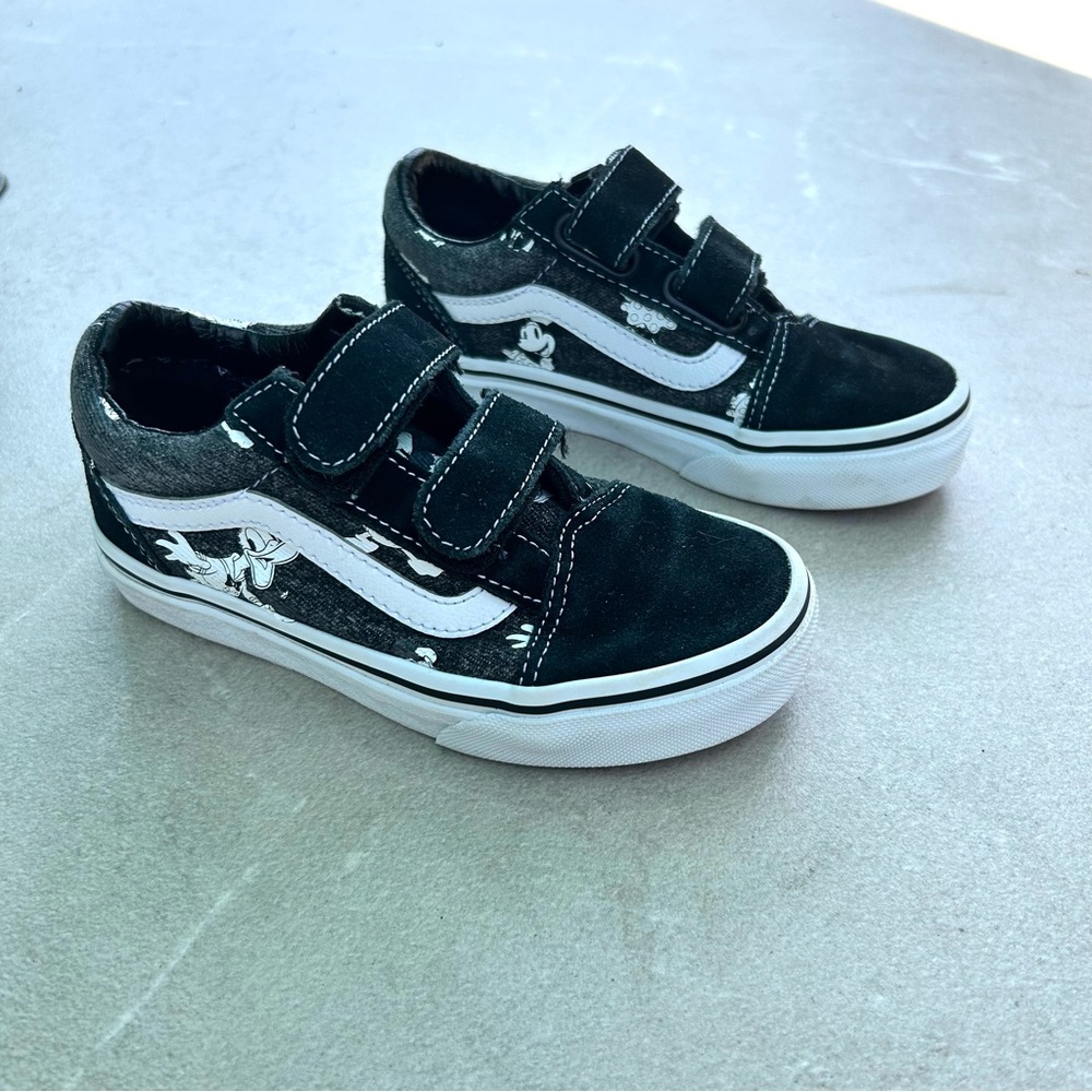 Disney X Vans Black and White Kids Sneakers 100 year anniversary size 12